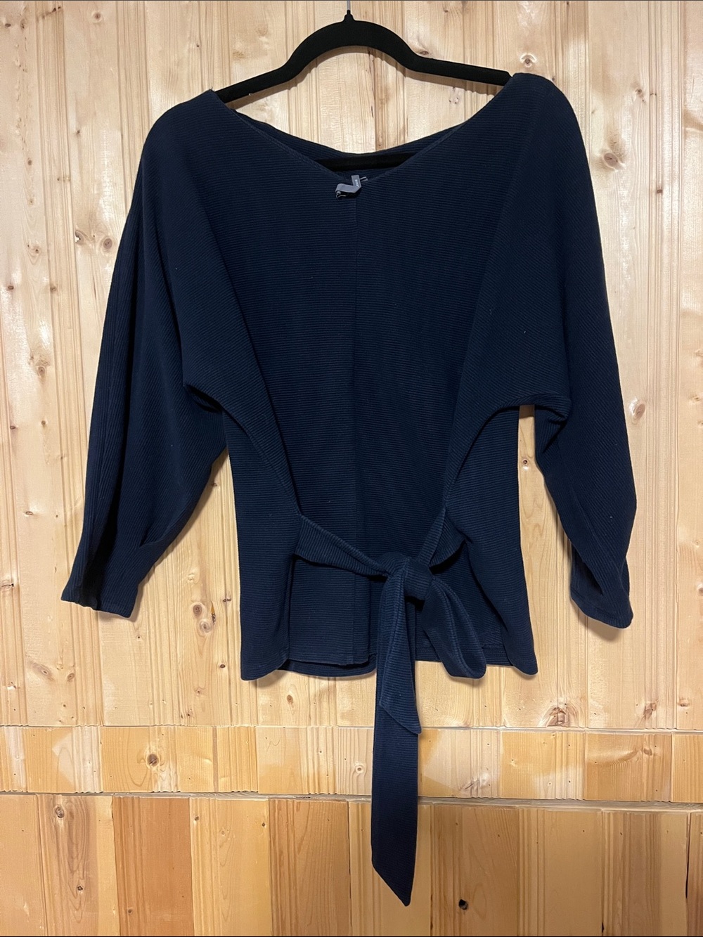 Anthropologie Navy Tie-Front Dolman Sleeve Top